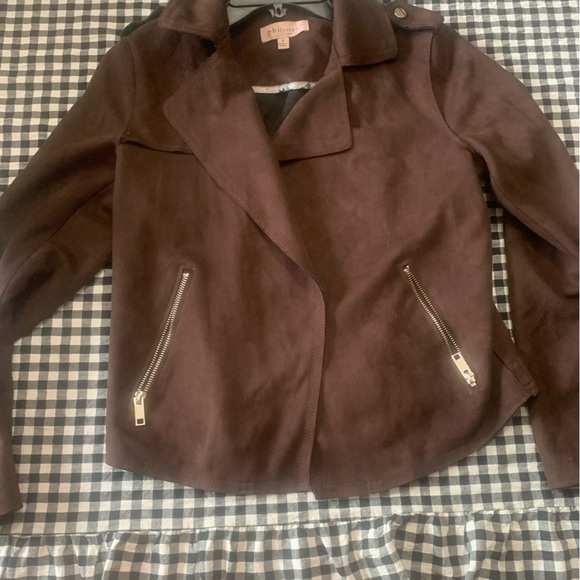 Philosophy Dark Brown Faux Leather Jacket - Picture 4 of 5